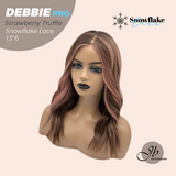 JBEXTENSION 18 Inches Strawberry Truffle Curly Pre-Cut 13X6 Free Part Snowflake Lace Frontlace Glueless Wig DEBBIE PRO - STRAWBERRY TRUFFLE【BENDY EAR TABS】