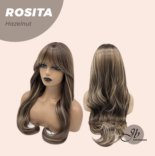 JBEXTENSION 24 Inches Curly Hazelnut Wig with Bangs ROSITA