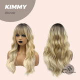 JBEXTENSION 24 Inches Blonde Body Wave With Full Bangs Wig KIMMY