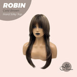 JBEXTENSION 22 Inches Cold Brown Wolf Cut 3.5X4 Hard Silky Top Natural Scalp Effect Wig ROBIN COLD BROWN