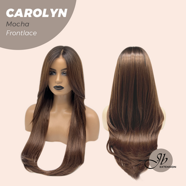 JBEXTENSION 26 Inches Straight Mocha Pre-Cut Frontlace Glueless Wig CAROLYN MOCHA