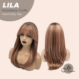 JBEXTENSION 20 Inches Scalpiana Strawberry Truffle Wolf Cut 3.5X4 Hard Silky Top Natural Scalp Effect Wig with Bangs LILA STRAWBERRY TRUFFLE