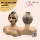 JBEXTENSION MANDARENNA MONO Full Monofilament Handmade Full Lace Full Hand Tied Wig 8 Inches Dark Blonde Mono Lace Handmade Futura Fiber Wig With Anti-slip Silicone Strips Glueless Wig MANDARENNA MONO