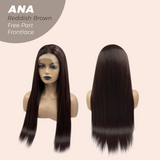 JBEXTENSION 28 Inches Reddish Brown Straight 13X6 Free Part Frontlace Glueless Wig ANA REDDISH BROWN