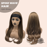 JBEXTENSION 24 Inches Long Curly Hair Light Brown Headband Wig SPIKE WAVE HAIR - LIGHT BROWN
