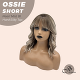 JBEXTENSION 14 Inches Scalpiana Wave Pearl Mist Blonde 3.5X4 Hard Silky Top Natural Scalp Effect Wig with Bangs OSSIE SHORT - PEARL MIST BLONDE