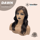 JBEXTENSION 19 Inches Curly Dark Brown Pre-Cut Side Part Snowflake Lace Frontlace Glueless Wig DAWN SNOWFLAKE - DARK BROWN【BENDY EAR TABS】