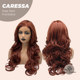 JBEXTENSION 22 Inches Copper Curly Wave 13X6 Pre-Cut Free Part Frontlae Glueless Wig CARESSA