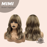 [PRE-ORDER] JBEXTENSION 18 Inches Brown with Highlight Body Wave With Bangs Wig MIMI BROWN HIGHLIGHT