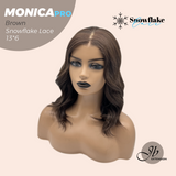 JBEXTENSION 16 Inches Brown Pre-Cut 13X6 Free Part Snowflake Lace Frontlace Glueless Wig MONICA PRO - BROWN【BENDY EAR TABS】