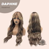 JBEXTENSION 29 Inches Long Body Wave Hazelnut Wig With Bangs DAPHNE HAZELNUT
