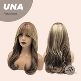 JBEXTENSION 22 Inches Hazelnut Wave with Bangs Wig UNA HAZELNUT