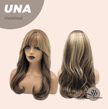 JBEXTENSION 22 Inches Hazelnut Wave with Bangs Wig UNA HAZELNUT