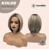 JBEXTENSION 12 Inches Bob Cut Milan Blonde Pre-Cut Snowflake Lace Frontlace Glueless Wig KHLOE MILAN BLONDE【PERMATEASE】
