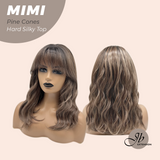JBEXTENSION 16 Inches Scalpiana 3.5X4 Hard Silky Top Natural Scalp Effect Pine Cones Body Wave Wig with Bangs Wig MIMI SILK TOP - PINE CONES