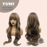 JBEXTENSION 30 Inches Long Light Brown Wig With Bangs YUMI LIGHT BROWN No Highlight