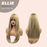 JBEXTENSION 26 Inches Scalpiana Bubble Tea Wolf Cut 3.5X4 Hard Silky Top Natural Scalp Effect Wig With Bangs ELLIE BUBBLE TEA Silk Top