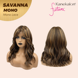 [PRE-ORDER] JBEXTENSION SAVANNA MONO Full Monofilament Wig 16 Inches Brown With Highlight Wave Mono Lace Wig With Anti-slip Silicone Strips Glueless Wig SAVANNA MONO