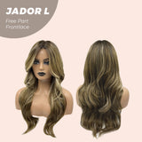 JBEXTENSION 24 Inches Mix Brown Curly Lace Front Wig.Pre Plucked 13*4 HD Transparent Lace Frontal Handmade Futura Fiber Swiss Lace Synthetic Fiber Pre-Cut Lace Wig JADOR L