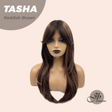 JBEXTENSION 24 Inches Wolf Cut Reddish Brown Women Wig With Bangs TASHA REDDISH BROWN