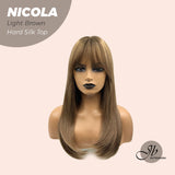 JBEXTENSION 22 Inches Light Brown 3.5X4 Hard Silky Top Natural Scalp Effect Wig NICOLA SILK TOP Light Brown