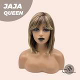 JBEXTENSION 12 Inches Hazelnut Short Women Fashion Wig With Bangs JAJA QUEEN HAZELNUT【PLUS PERMATEASE】【BENDY EAR TABS】