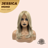 JBEXTENSION JESSICA MONO Full Monofilament Wig 17 Inches Grey Blonde Color Full Mono Lace Wig JESSICA MONO