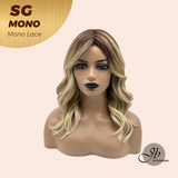JBEXTENSION SG MONO Monofilament Handmade Wig 6X5 Full Monofilament Hand Tied Top Wig 15 Inches Sunset Blonde Mono Lace Wig With Anti-slip Silicone Strips Glueless Wig SG MONO【BENDY EAR TABS】