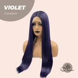 JBEXTENSION 26 Inches Dark Purple Color Long Straight Frontlace Glueless Wig VIOLET