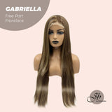 JBEXTENSION 30 Inches Light Brown With Blonde Highlight Extra Long Straight Lace Front Wig.Pre Plucked 6*14 HD Transparent Lace Frontal Wig GABRIELLA
