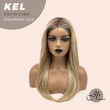 JBEXTENSION 22 Inches Panna Cotta Pre-Cut Snowflake Lace Frontlace Glueless Wig KEL PANNA COTTA【PERMATEASE】