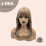 JBEXTENSION 18 Inches Light Brown Wig with Bangs LYRA LIGHT BROWN