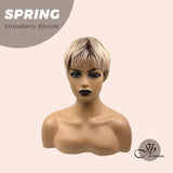 JBEXTENSION Pixie Cut Strawberry Blonde Peach Fashion Women Wig SPRING STRAWBERRY BLONDE