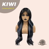 JBEXTENSION GENERATION FIVE 28 Inches Long Wave Black With Blue Highlight Wig KIWI G5