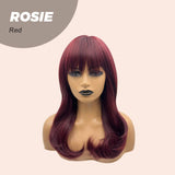 JBEXTENSION 20 Inches Curly Red Wig With Bangs ROSIE RED