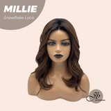 JBEXTENSION 16 Inches Mocha Pre-Cut Snowflake Lace Frontlace Glueless Wig MILLIE SNOWFLAKE【PERMATEASE】【BENDY EAR TABS】