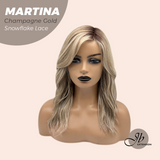 [PRE-ORDER] JBEXTENSION 17 Inches Wave Champagne Gold Pre-Cut Side Part Snowflake Lace Frontlace Glueless Wig MARTINA CHAMPAGNE GOLD【BENDY EAR TABS】