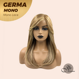 JBEXTENSION GERMA MONO Full Monofilament Handmade Full Lace Full Hand Tied Wig 14 Inches Honey Blonde Mono Lace Handmade Futura Fiber Wig Glueless Wig GERMA MONO