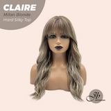 JBEXTENSION 22 Inches Scalpiana Milan Blonde 3.5X4 Hard Silky Top Natural Scalp Effect Women Wig with Bangs CLAIRE SILKY TOP - MILAN BLONDE