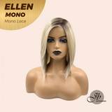 JBEXTENSION ELLEN MONO Full Monofilament Handmade Full Lace Full Hand Tied Wig 12 Inches Blonde Mono Lace Handmade Futura Fiber Wig Glueless Wig ELLEN MONO