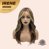 JBEXTENSION IRENE MONO Monofilament Handmade Wig 6X5 Full Monofilament Hand Tied Top Wig 19 Inches Hazelnut Curly Mono Lace Wig With Anti-slip Silicone Strips Glueless Wig IRENE MONO【BENDY EAR TABS】