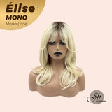 JBEXTENSION ÉLISE MONO Full Monofilament Wig 16 Inches Dirty Blonde With Dark Root Curly Mono Lace Wig Élise Mono