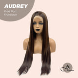 JBEXTENSION 30 Inches Dark Brown With Highlight Extra Long Straight Lace Front Wig.Pre Plucked 6*14 HD Transparent Lace Frontal Wig AUDREY