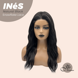 JBEXTENSION 22 Inches Natural Black Pre-Cut Snowflake Lace Frontlace Glueless Wig INéS NATURAL BLACK【PERMATEASE】