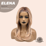 JBEXTENSION 18 Inches Apricot Pre-Cut Snowflake Lace Frontlace Glueless Wig ELENA APRICOT【PERMATEASE】【BENDY EAR TABS】