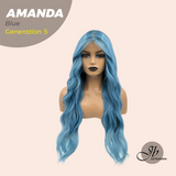 JBEXTENSION GENERATION FIVE 28 Inches Blue Long Wave Wig AMANDA G5 BLUE