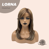 JBEXTENSION 18 Inches Hazelnut Blonde Highlight Curly Women Fashion Full Machine Wig With Bangs LORNA HAZELNUT【PLUS PERMATEASE】