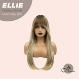 JBEXTENSION 26 Inches Golden Blonde Wolf Cut 3.5X4 Hard Silky Top Natural Scalp Effect Wig With Bangs ELLIE Golden BLONDE Silk Top