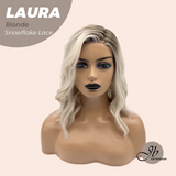 JBEXTENSION 14 Inches Blonde Pre-Cut Side Part Snowflake Lace Frontlace Glueless Wig LAURA SNOWFLAKE【BENDY EAR TABS】
