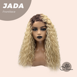 JBEXTENSION 18 Inches Deep Curly Blonde Pre-Cut Side Part Frontlace Glueless Black Sapphire Wig JADA